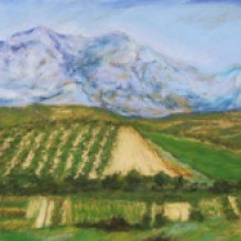Olive Groves and Vineyards, Crete Island, Pastel on Paper. Status: Available